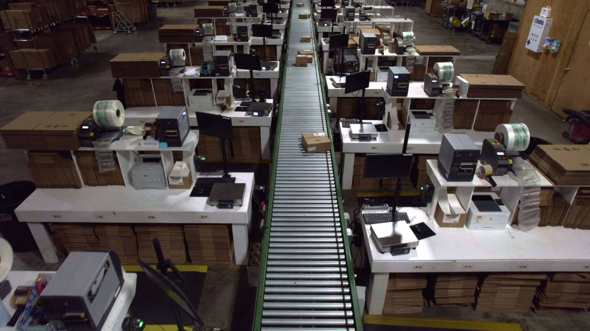 Packaging at a fulfilment center